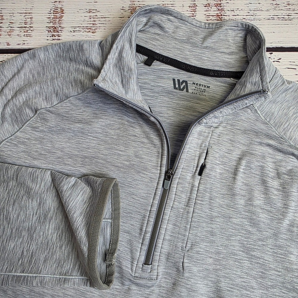 VRST Accelerate Mens Medium Quarter Zip Pullover Gray‎ Performance Long Sleeve